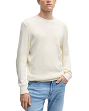Hugo Boss Mens Crewneck Regular-fit Sweater XXL White Silk / Cotton