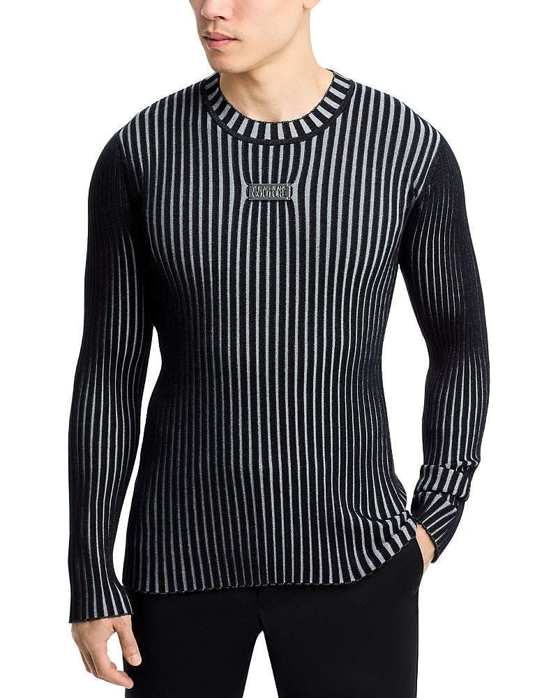 Versace Jeans Couture Mens Regular fit Long Sleeve Crewneck Sweater Large Black