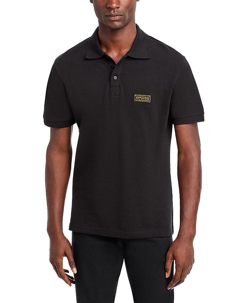 Versace Jeans Couture Mens Regular fit Short Sleeve Polo Shirt Large Black Solid