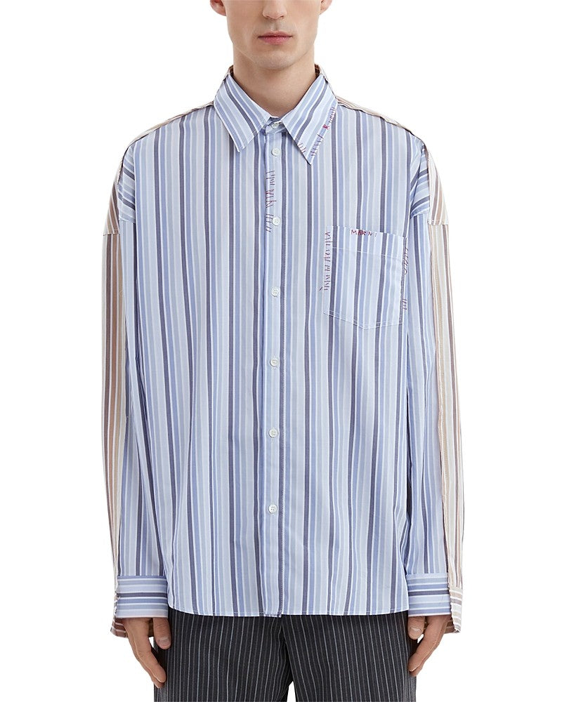 Marni Mens Regular Fit Long Sleeve Button Up Shirt XL Blue