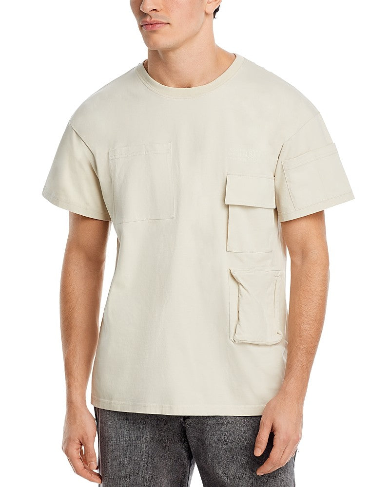 Mm6 Maison Margiela Mens Regular fit Short Sleeve T-Shirt Shirt XXL Beige Solid