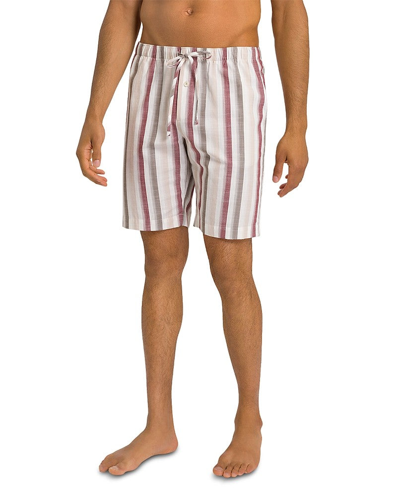 Hanro Mens Regular fit Pajamas Shorts XL Russet Beige Striped