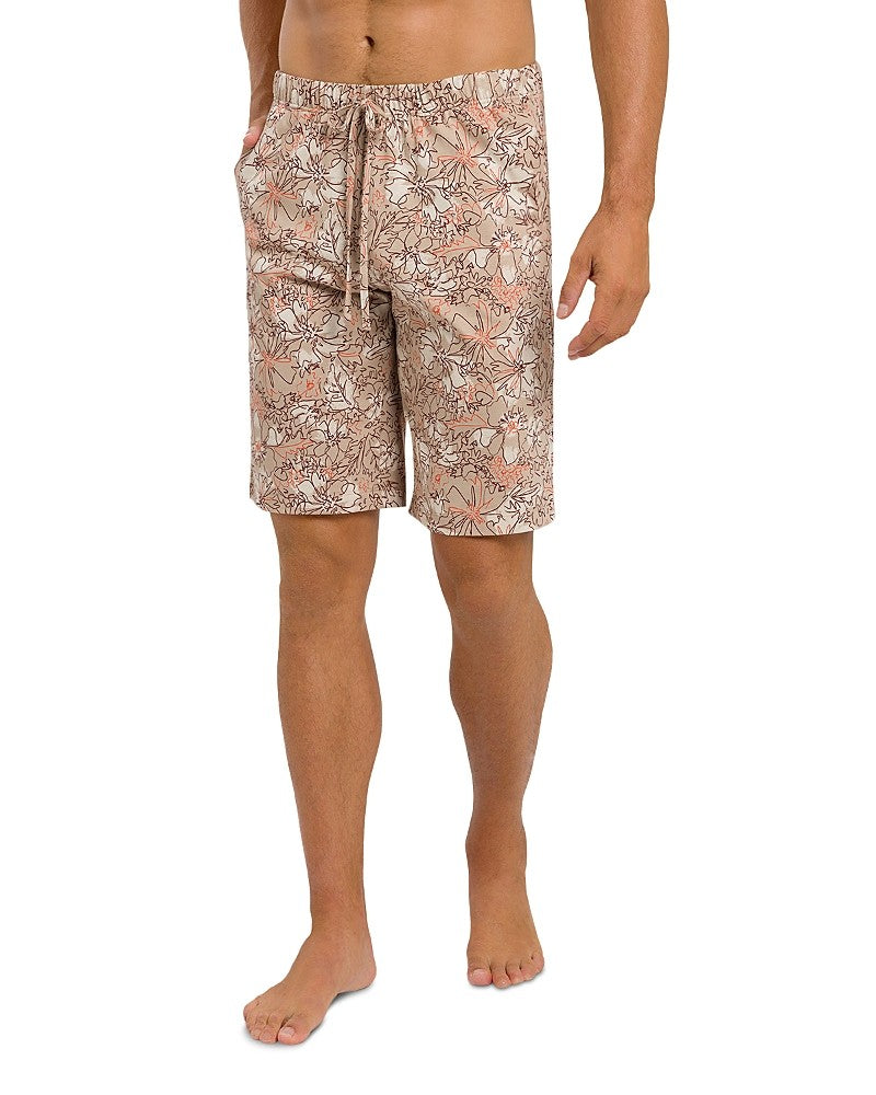 Hanro Mens Regular fit Night and Day Shorts Pajamas Small Brown Floral