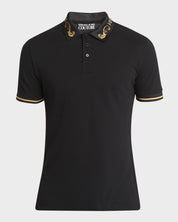 Versace Jeans Couture Mens Slim fit Short Sleeve Polo Shirt Small Black Solid