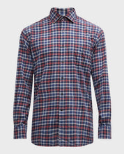 Peter Millar Gander Printed Long Sleeve Button Up Plaid Shirt Blue XXL
