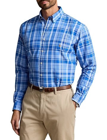 Polo Ralph Lauren Men Regular fit Long Sleeve Button-Up Shirt 2XLT Blue Plaid
