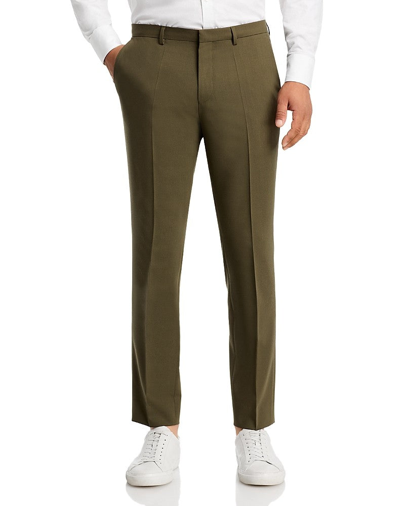 Hugo Boss Mens Wool Extra-Slim fit Dress Pants 32 Army Green Solid