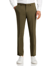 Hugo Boss Mens Extra-Slim fit Wool Dress Pants 34  Green Solid Stretch