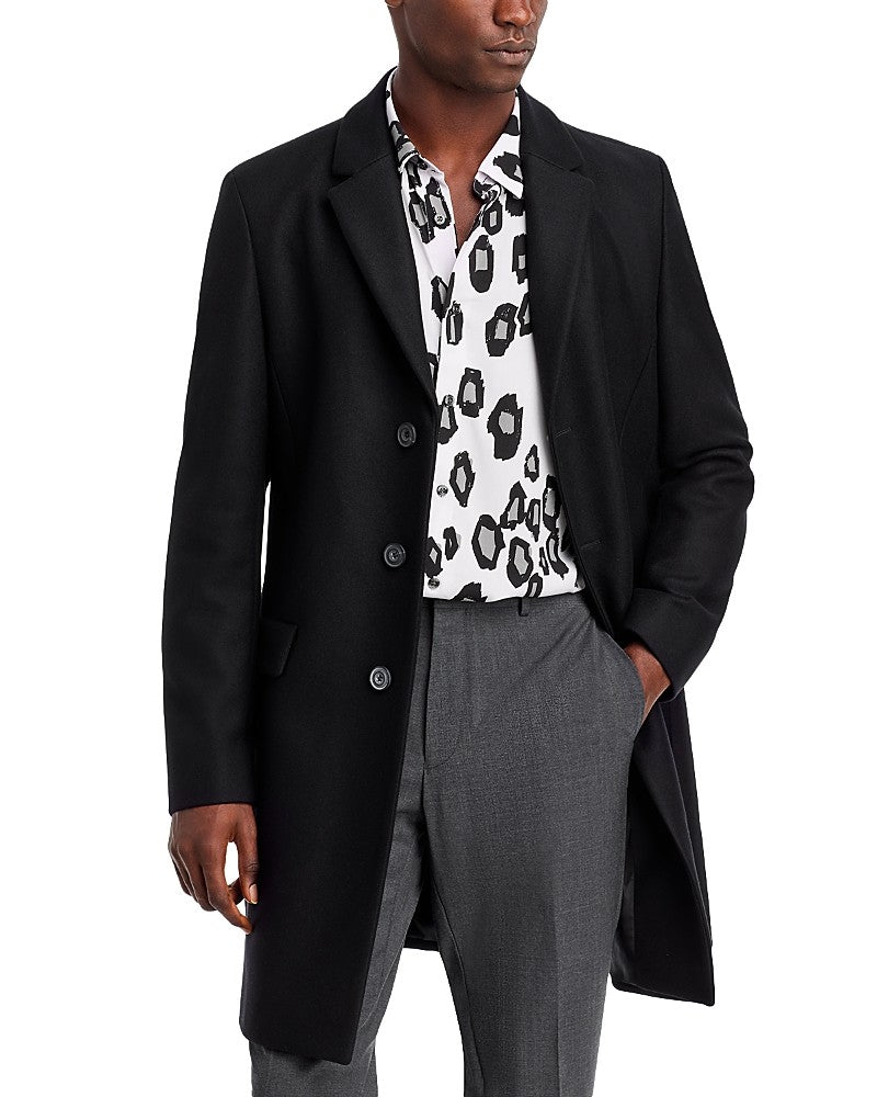 Hugo Boss Mens Regular fit Overcoat Coat 40 R Black Solid