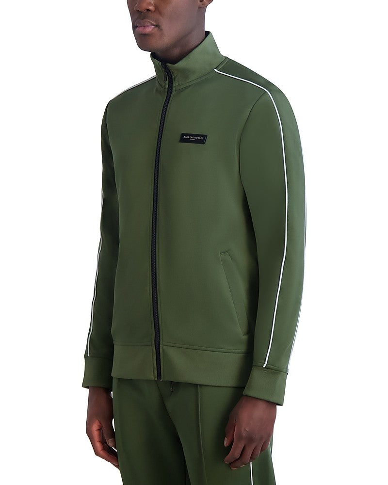 Karl Lagerfeld Paris Mens Slim fit Track Jacket Sweatshirt XXL Green Solid