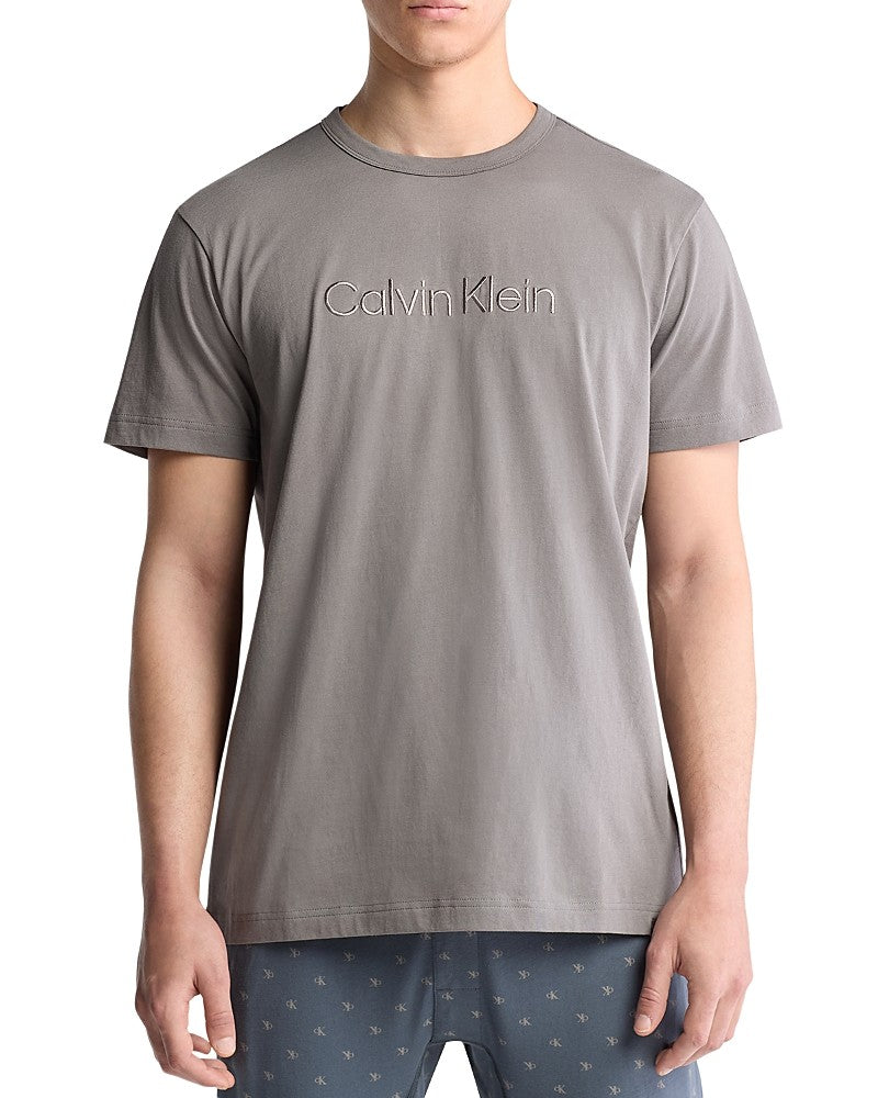 Calvin Klein Mens Regular fit Short Sleeve T-Shirt Shirt Large Grey Solid