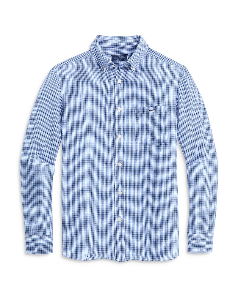 Vineyard Vines Tisbury Linen Tattersall Check Regular Fit Button Shirt Medium
