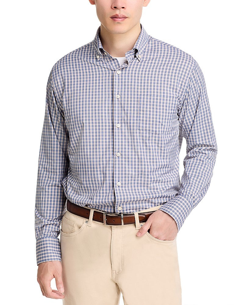 Peter Millar Prairie Performance Button Down Shirt Large Blue
