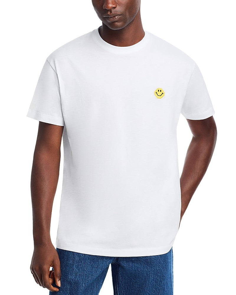 Joshua Sanders Mens Short Sleeve Crewneck Pixel T Shirt White Medium