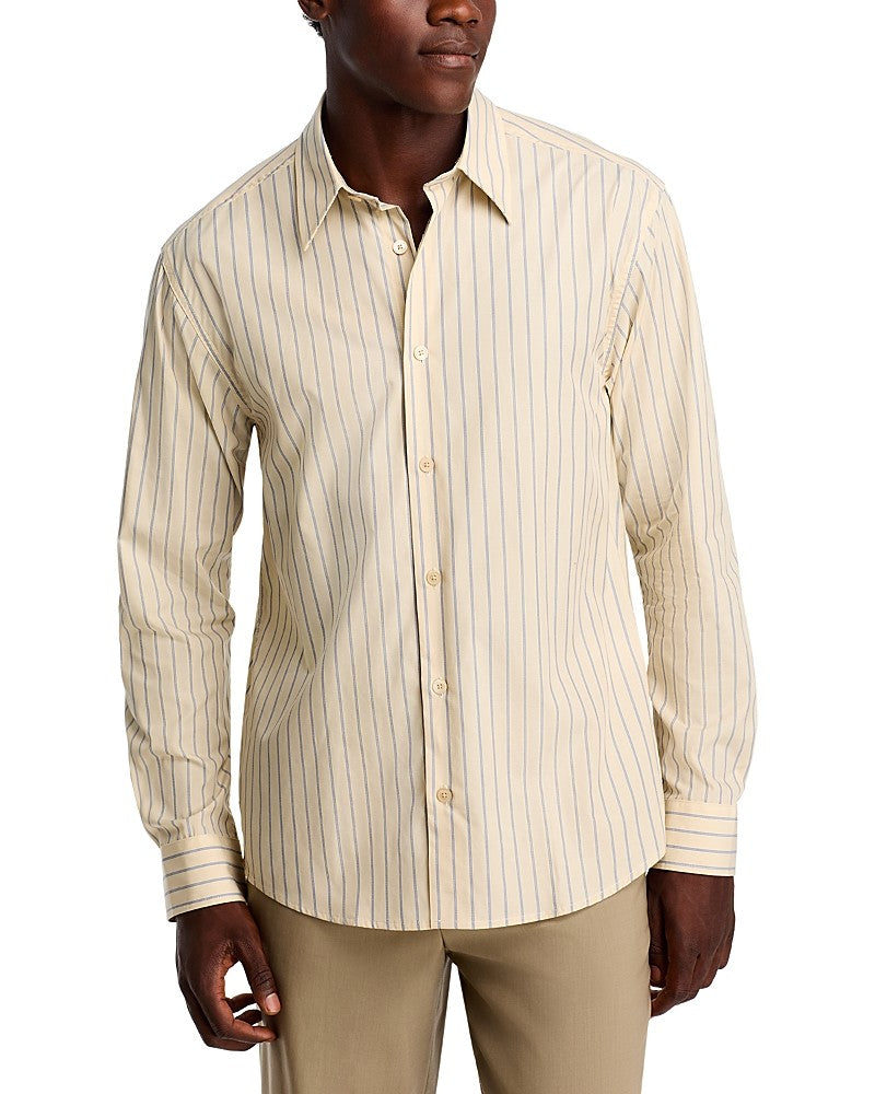 Nn07 Mens Regular fit Long Sleeve Button-Up Shirt XXL Beige Striped