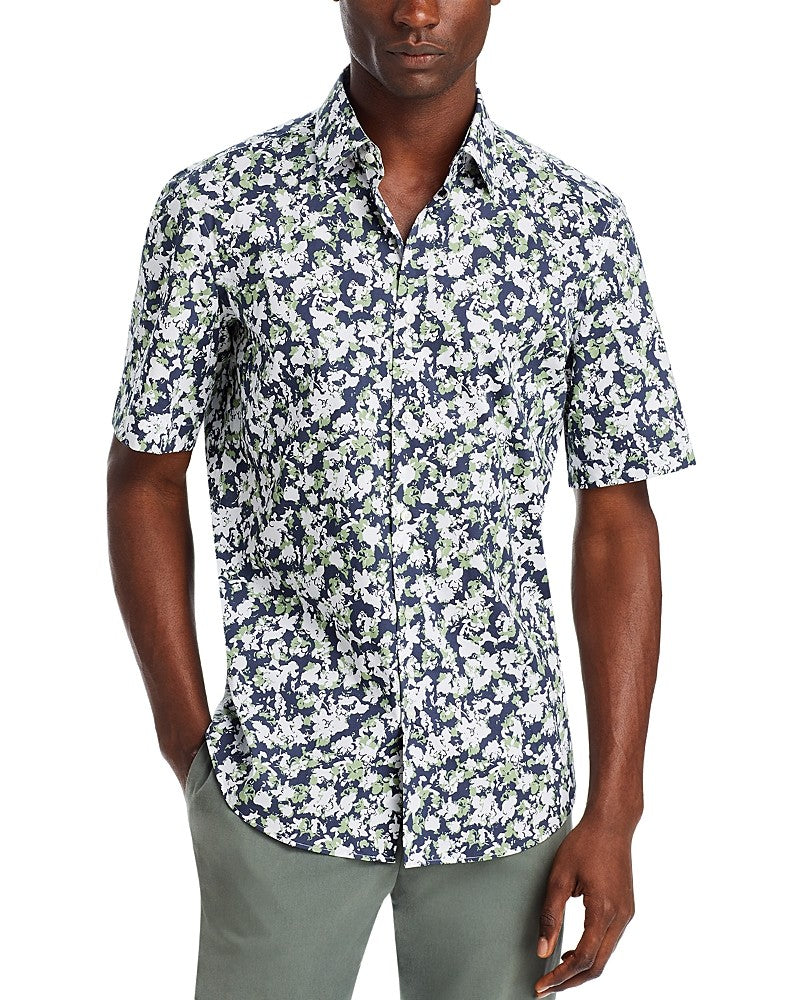 Hugo Boss Men Regular fit 37 Button-Up Shirt Small Green Floral