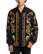 Versace Jeans Couture Mens Regular fit Button-Up Shirt 48 IT Medium Black