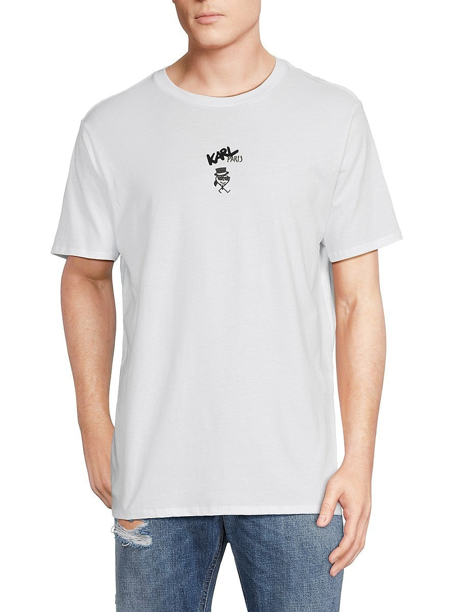 Karl Lagerfeld Paris Mens Regular fit Short Sleeve T-Shirt Shirt XXL White