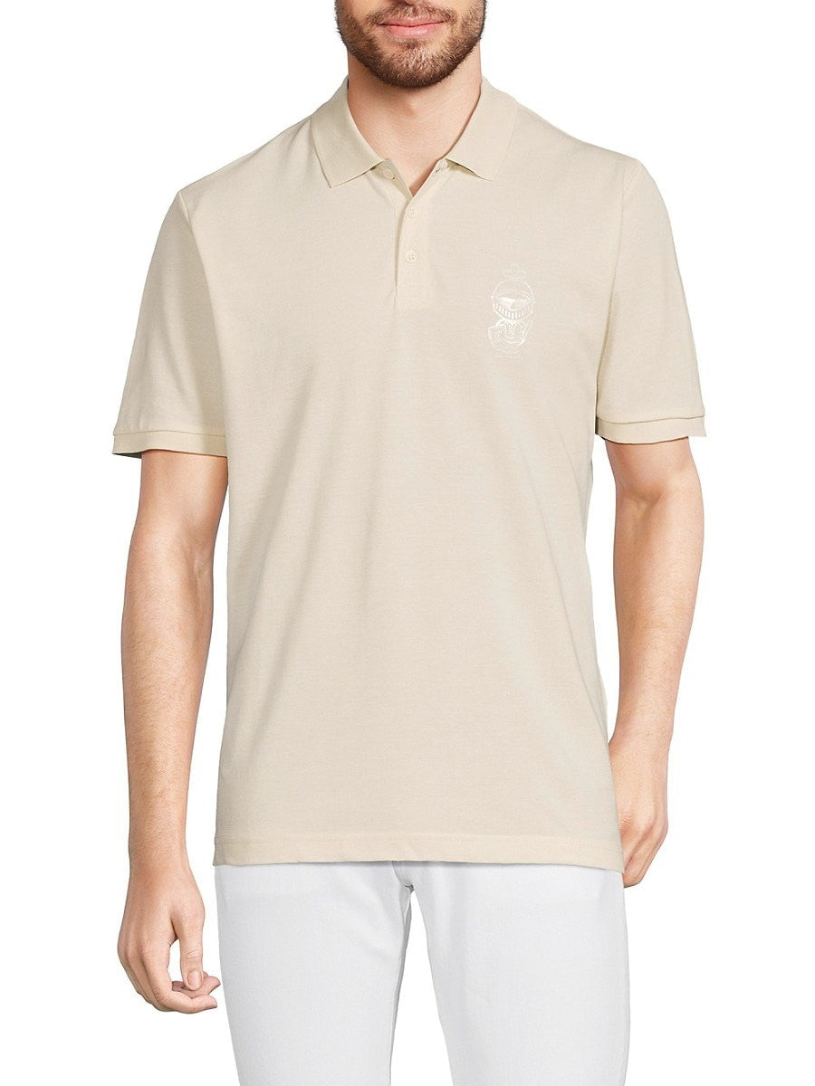 Karl Lagerfeld Paris Mens Regular fit Short Sleeve Polo Shirt XXL Beige Solid