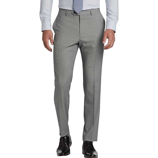 Tommy Hilfiger Mens Modern fit Dress Pants 48 / 32 Light Grey Solid Stretch