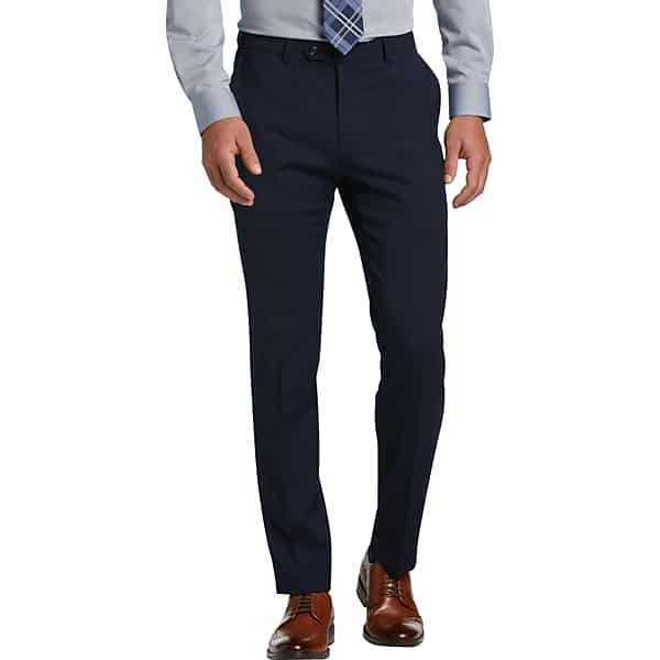 Tommy Hilfiger Mens Modern fit Dress Pants 38 / 29 Navy Blue Solid Stretch