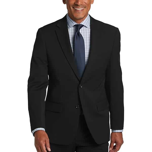 Tommy Hilfiger Mens Modern fit Suit Jacket Blazer 46 R Black Solid Stretch Wool