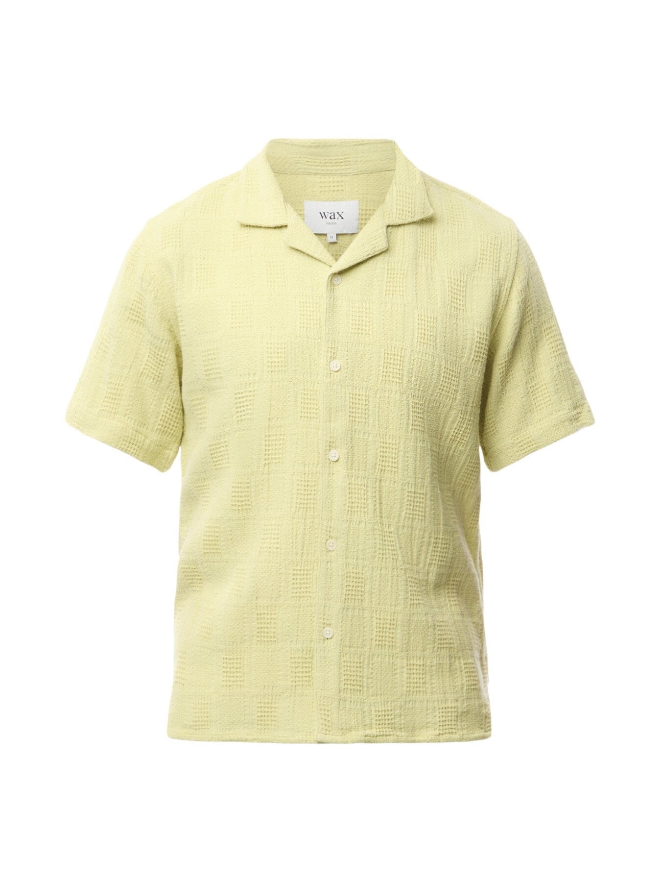 WAX London Mens Regular fit Short Sleeve Button-Up Shirt Large Green Solid