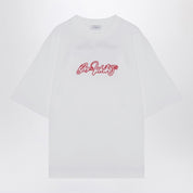 OFF White Mens Cotton T-shirt with Logo Large White