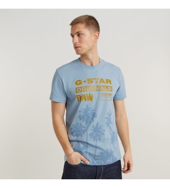 G-Star Raw Men's Palm Tree Logo T-Shirt Large Faze Blue
