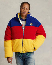 Polo Ralph Lauren Mens Reversible Color Blocked Stripe Down Bomber Jacket XL