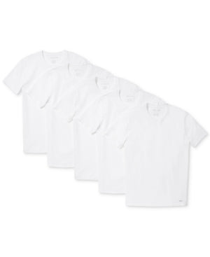 Michael Kors Mens 5 Pack Regular fit T-Shirt Shirt Medium White Solid