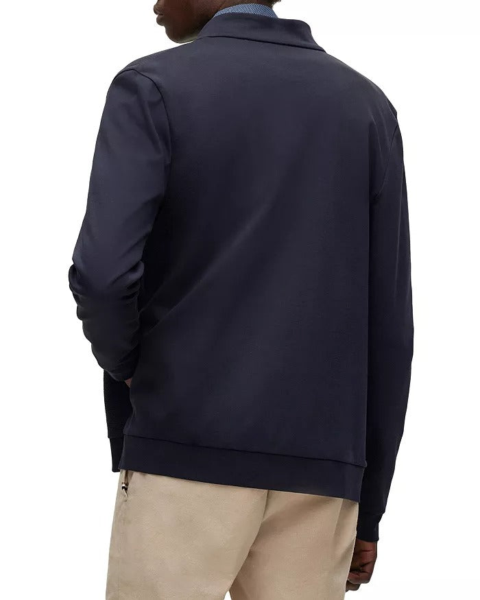 HUGO BOSS Mens Skiles Textured Zip Up Jacket Size XL Dark Blue