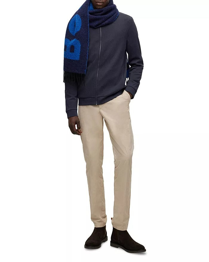 HUGO BOSS Mens Skiles Textured Zip Up Jacket Size XL Dark Blue