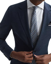 REISS Mens Slim Fit Sharkskin Blazer Sport Coat 44R Navy Blue