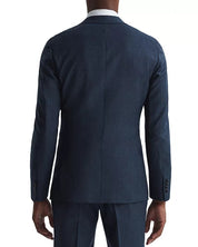 REISS Mens Slim Fit Sharkskin Blazer Sport Coat 44R Navy Blue
