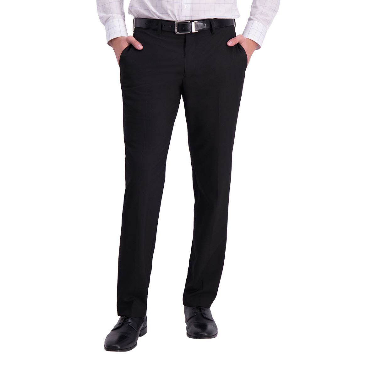 Louis Raphael Mens Skinny fit Dress Pants 32 / 30 Black Solid Stretch