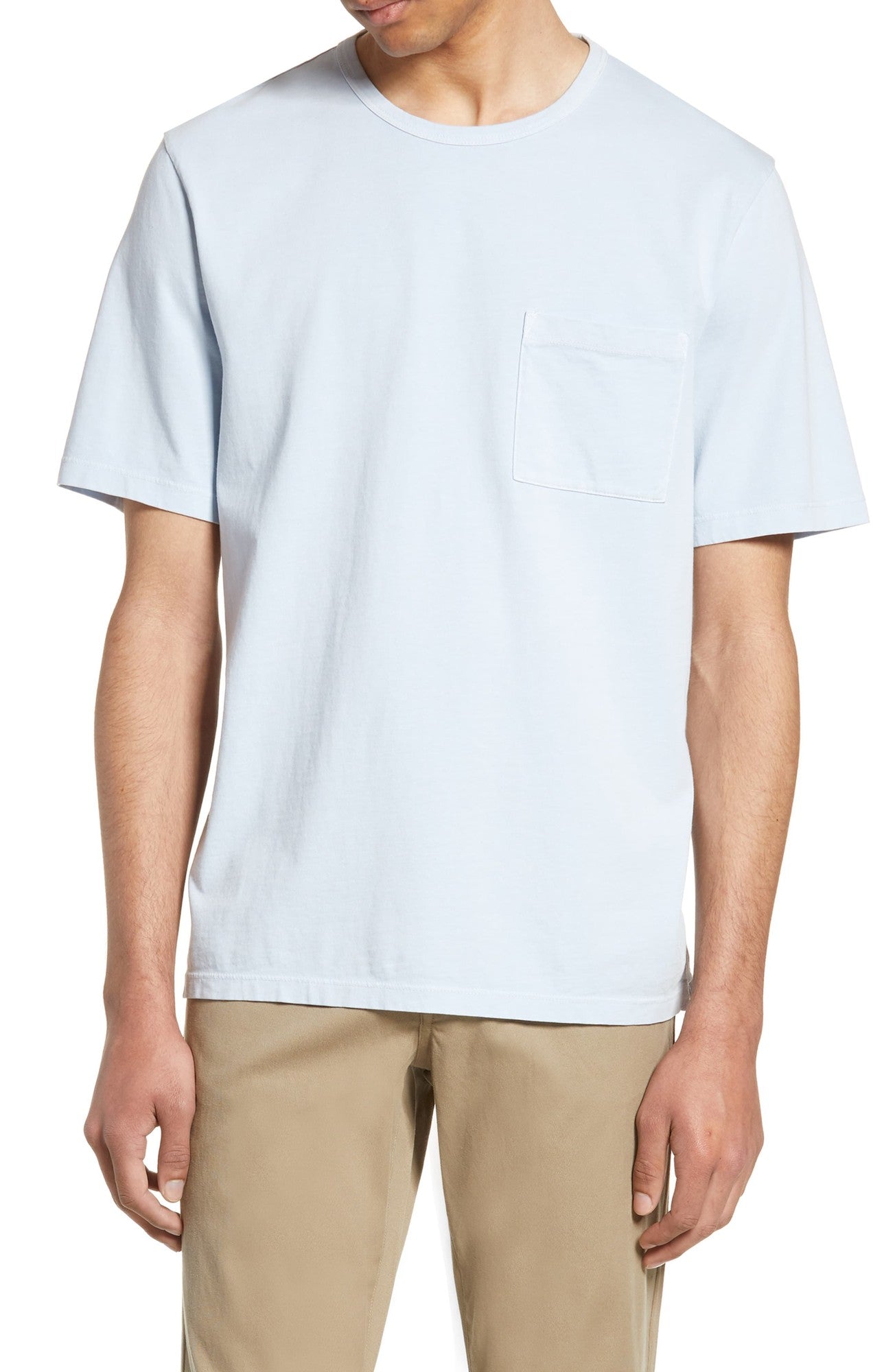 Vince Mens Regular fit Short Sleeve T-Shirt Shirt Medium Blue Solid