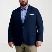 Haggar Mens Classic fit Sport Coat Blazer 50 R Navy Blue Solid