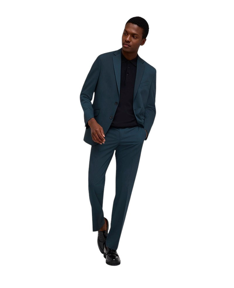 Kenneth Cole Mens Slim fit 2 Piece Suit 40 S / 33 Waist Dark Green Solid Stretch