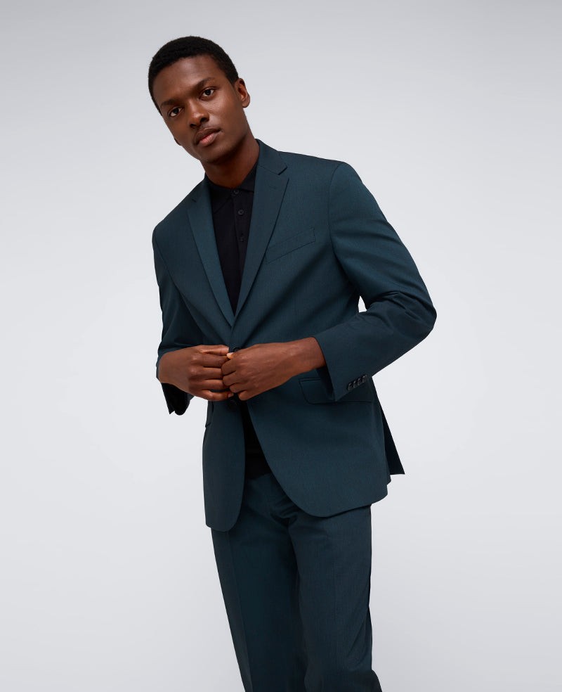 Kenneth Cole Reaction Mens Slim fit 2 Piece Suit 40 S / 33 Waist Green Stretch