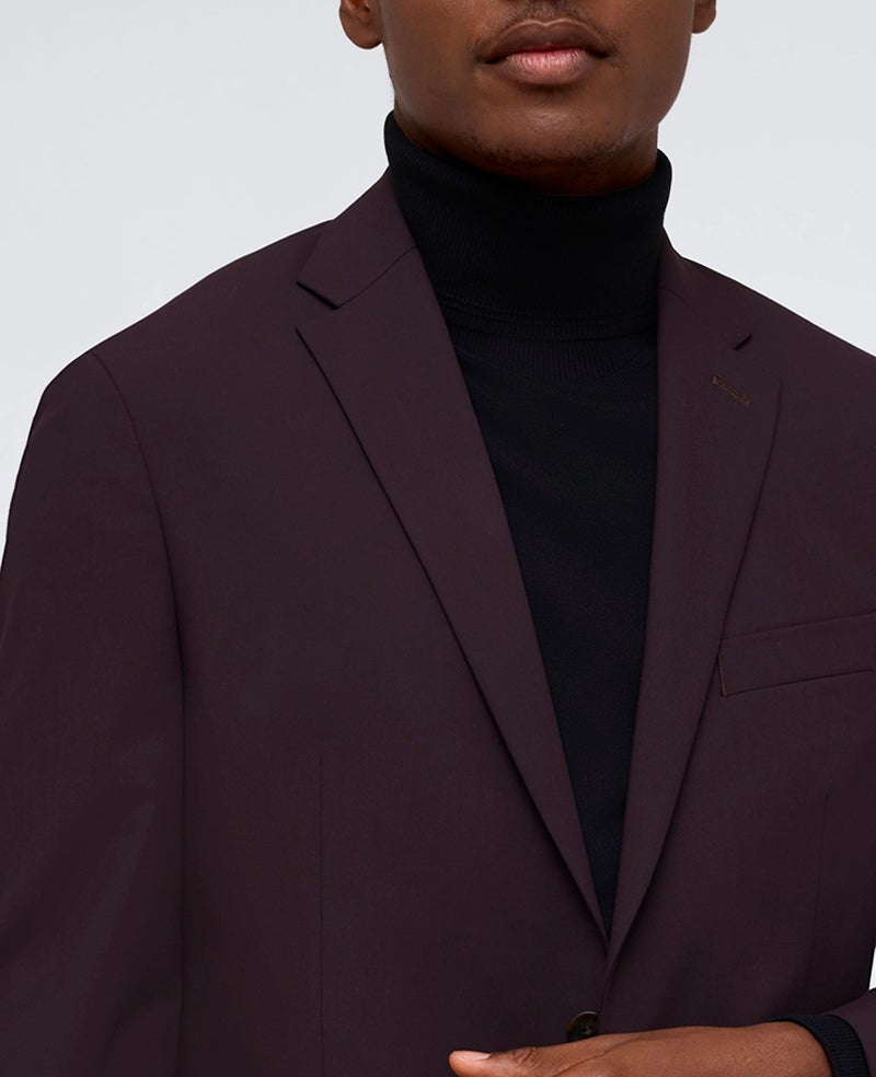 Kenneth Cole Mens Slim Fit Suit Jacket 36 Short Burgundy  COKK2FBZ0026