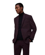 Kenneth Cole Mens Slim Fit Suit Jacket 36 Short Burgundy  COKK2FBZ0026