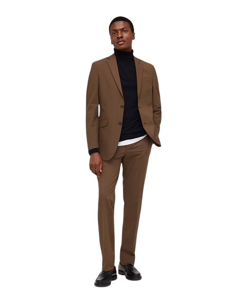 Kenneth Cole Mens Slim fit 2 Piece Suit 38 S / 31 Waist Caramel Brown Stretch