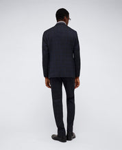 Kenneth Cole Mens Slim fit 2 Piece Suit 36 R / 29 Waist Dark Blue Plaid Stretch