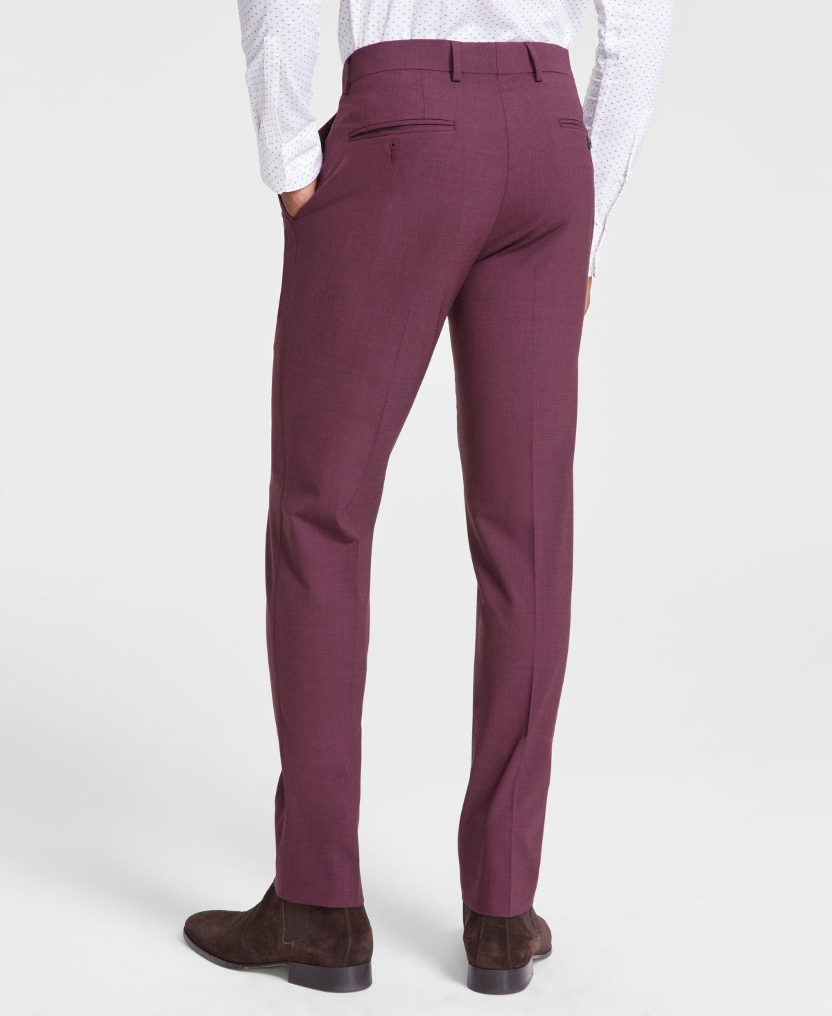 Bar Iii Mens Slim fit Dress Pants 34 / 30 Red Solid Stretch