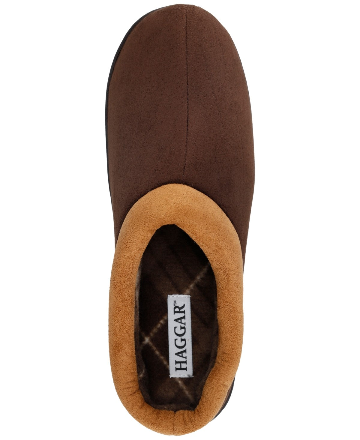 Haggar Mens Indoor/Outdoor Microsuede Clog Slipper with Plaid Fleece Lining XL