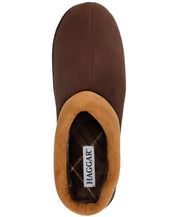 Haggar Mens Indoor/Outdoor Microsuede Clog Slipper with Plaid Fleece Lining XL