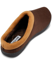 Haggar Mens Indoor/Outdoor Microsuede Clog Slipper with Plaid Fleece Lining XL