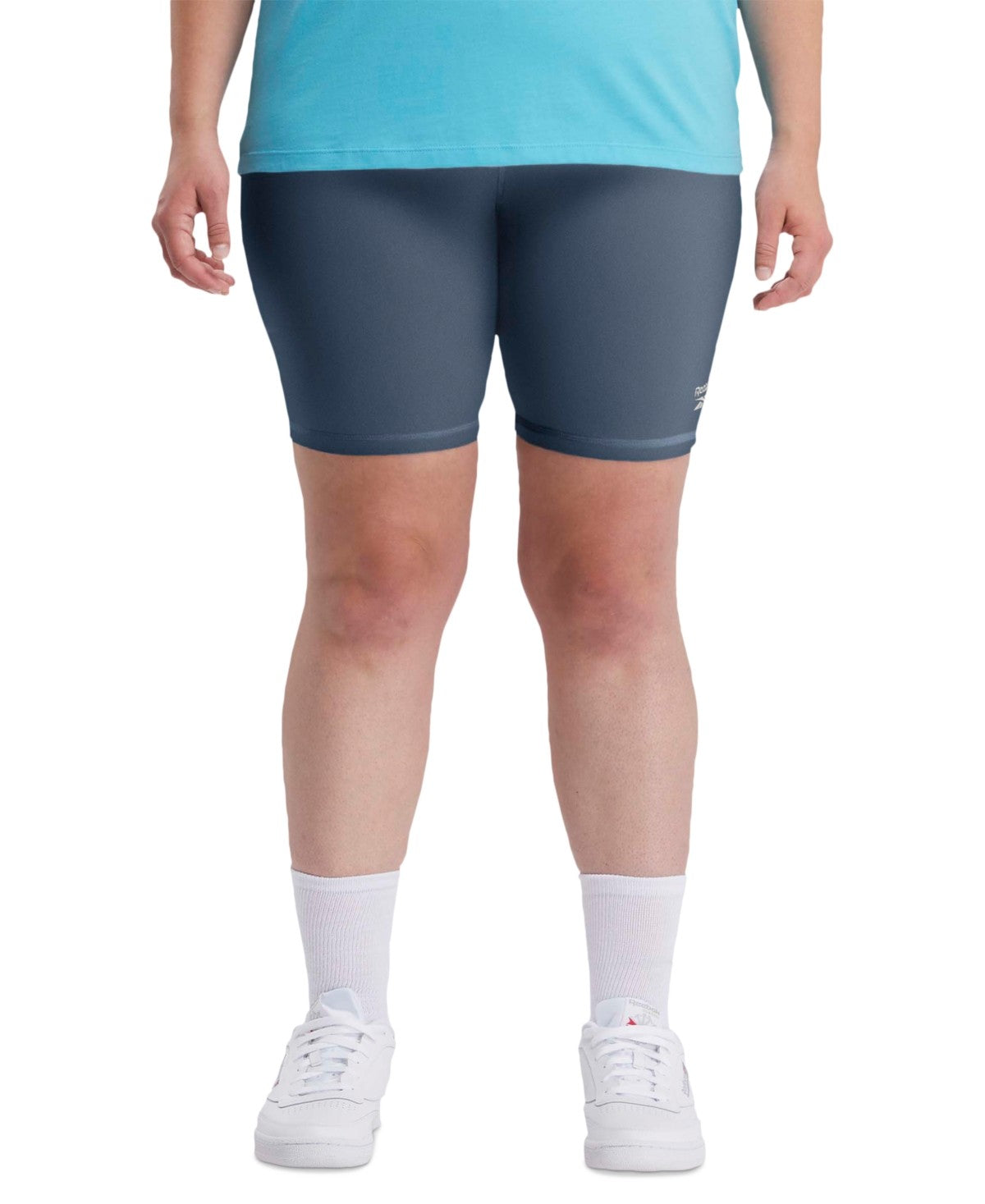 Reebok Womens Regular fit Athletic Bike Shorts 1X Blue Solid