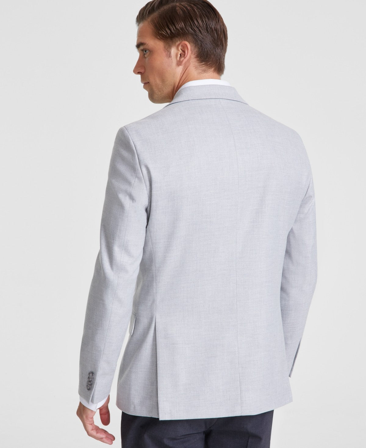 Tommy Hilfiger Mens Modern fit Sport Coat Blazer 40 R Light Grey Solid Stretch